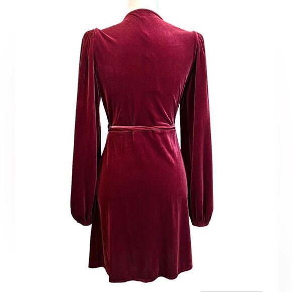 GIANNI BINI Leighton Wrap Dress in Merlot - Picture 4 of 9